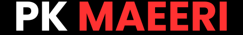 Black background with 'PK MAEERI' text in white and red
